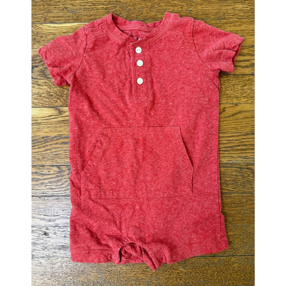 Primary Boys' Red Shorts Romper Size 12-18 Months
